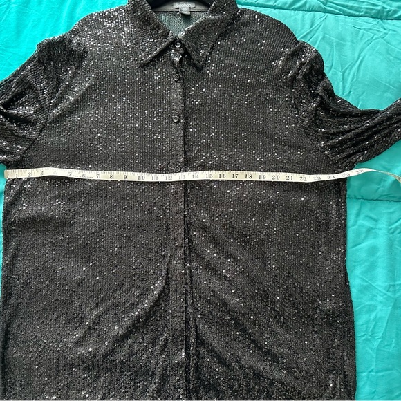 Boohoo Sequin Deep Cuff Shirt - Picture 6 of 10